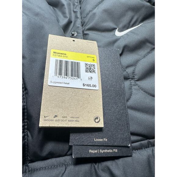 Nike Sportswear Essential Women's Quilted Anorak Jacket FZ7364-010 Size S - Picture 5 of 5